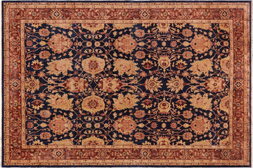 handmade Traditional Kafkaz Chobi Ziegler Blue Lt. Brown Hand Knotted RECTANGLE 100% WOOL area rug 10 x 14